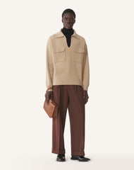 Brown Compagnon Asymmetrical Leather Clutch Bag | Lanvin Women