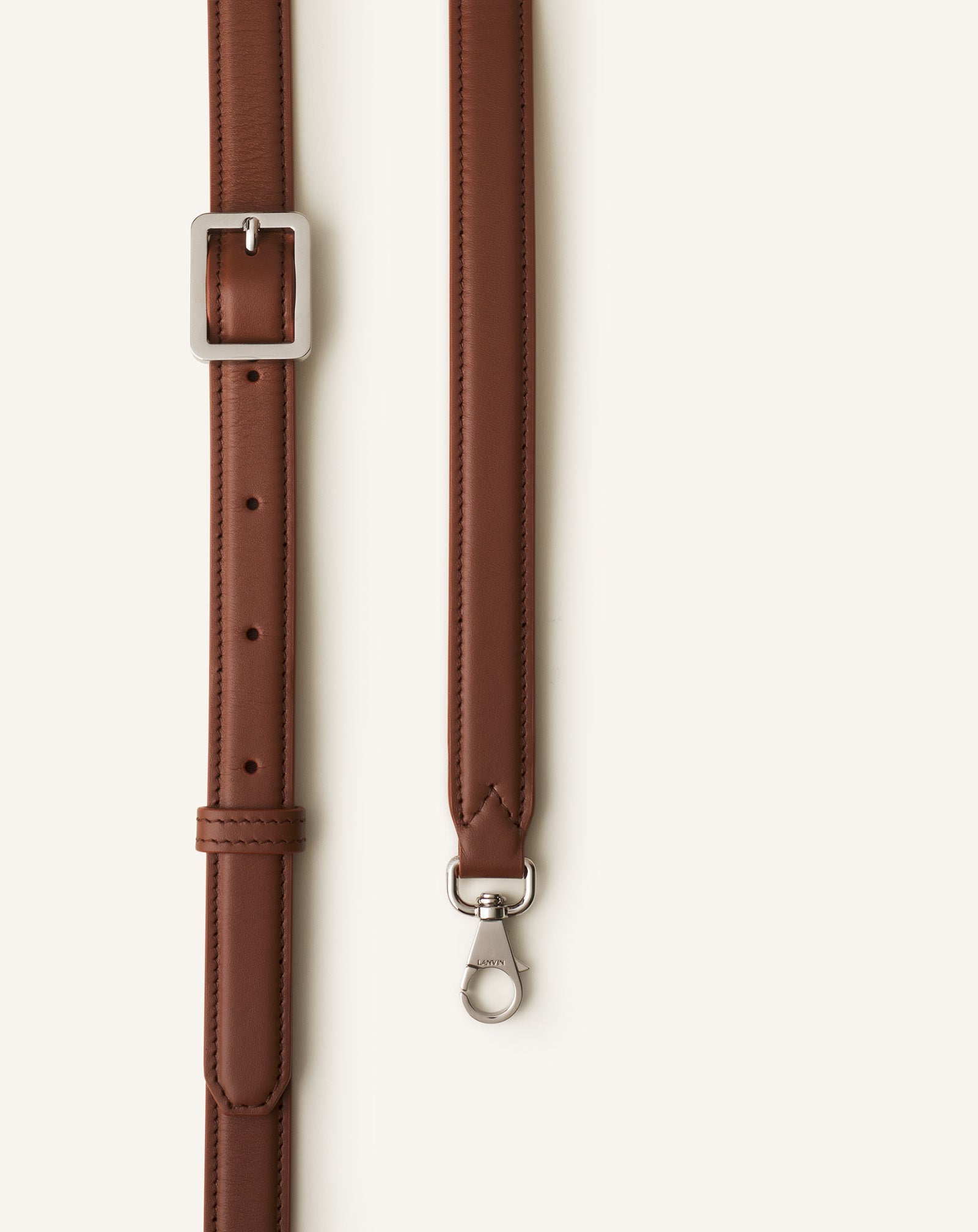 Brown Compagnon Asymmetrical Leather Clutch Bag | Lanvin Women