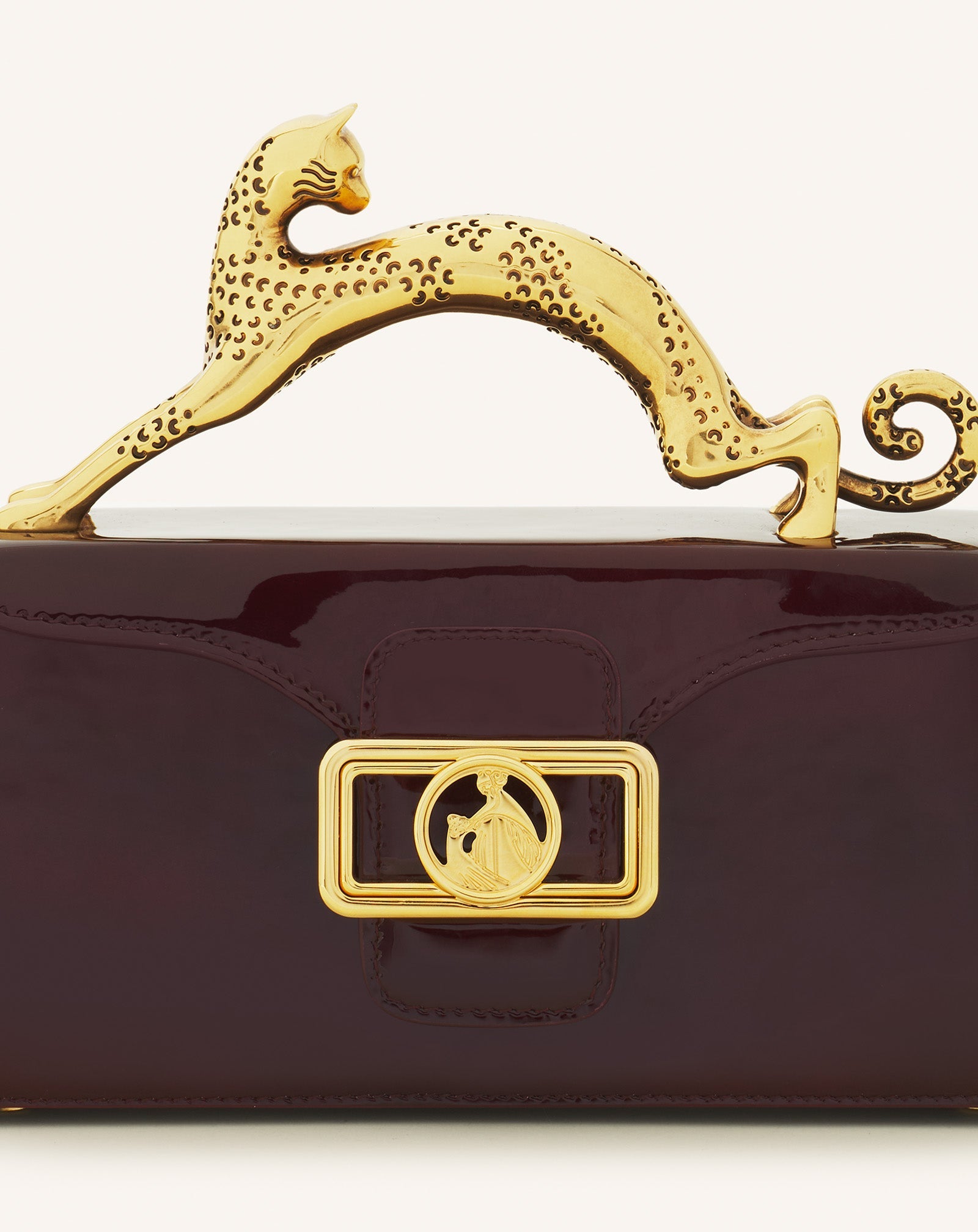 Brown Pencil Cat Nano Patent Leather Bag | Lanvin Women