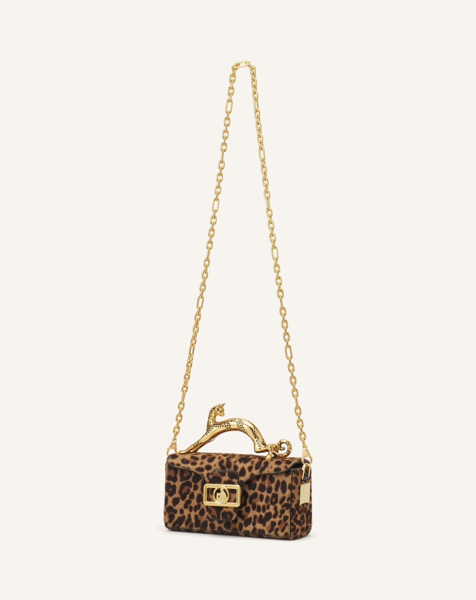 Sac Boîte Nano Avec Poignée Chat Imprimé Léopard Beige | Lanvin Women