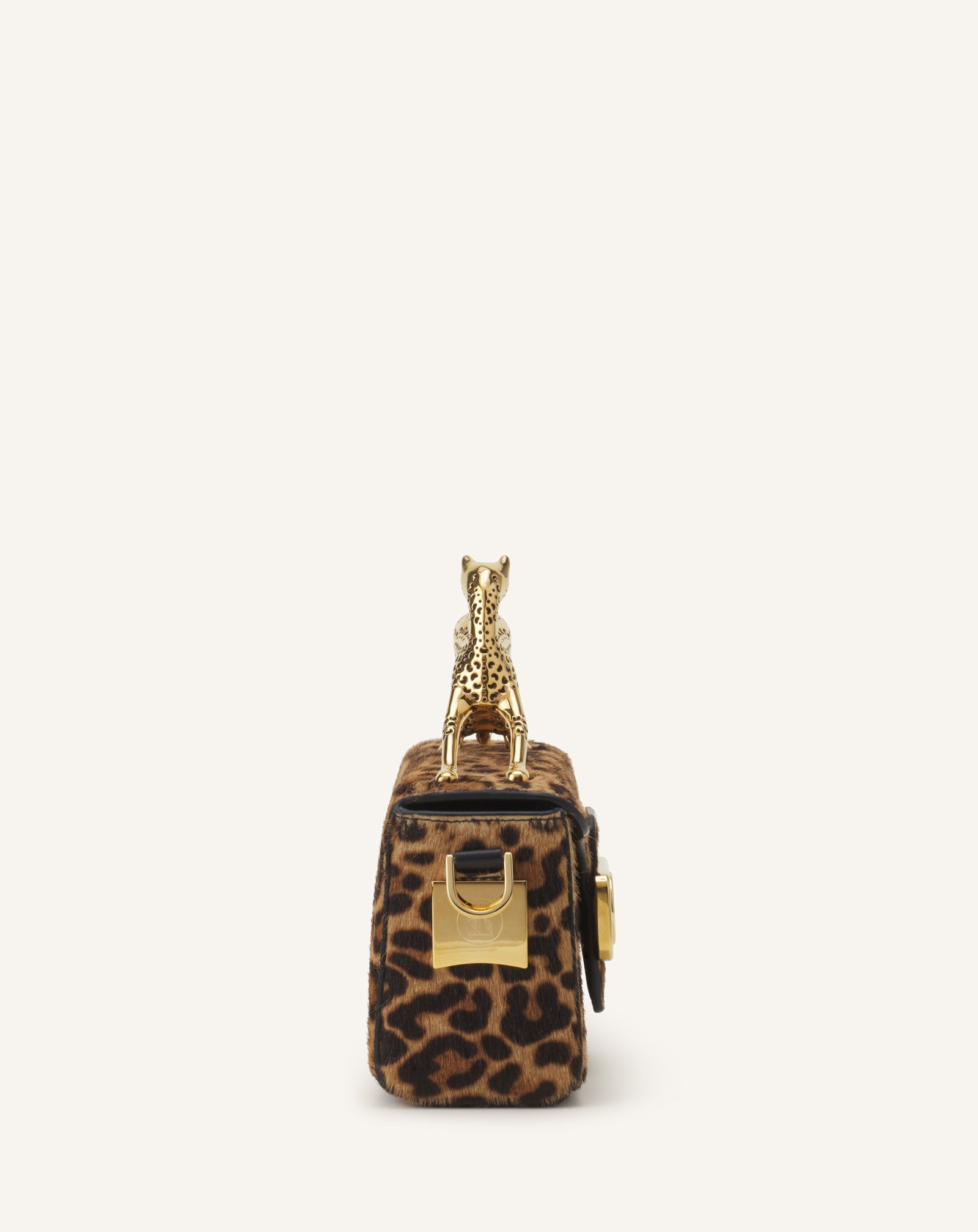 Sac Boîte Nano Avec Poignée Chat Imprimé Léopard Beige | Lanvin Women