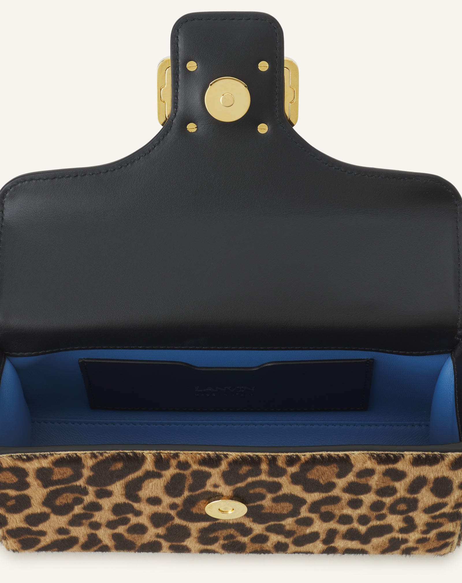 Sac Boîte Nano Avec Poignée Chat Imprimé Léopard Beige | Lanvin Women