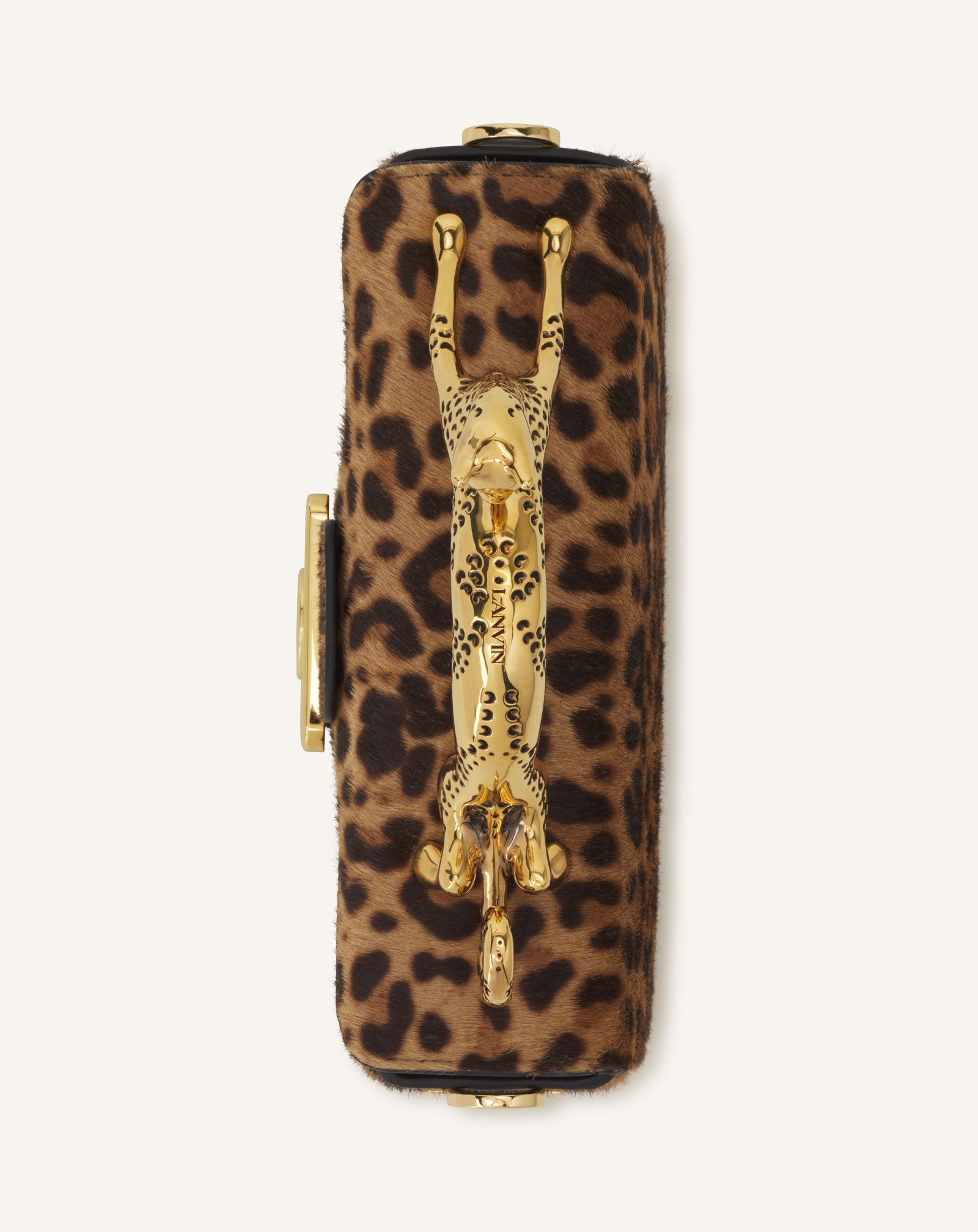 Sac Boîte Nano Avec Poignée Chat Imprimé Léopard Beige | Lanvin Women