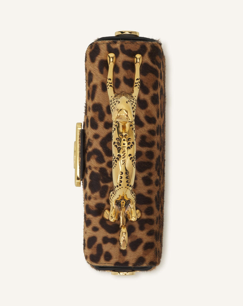 Sac Boîte Nano Avec Poignée Chat Imprimé Léopard Beige | Lanvin Women