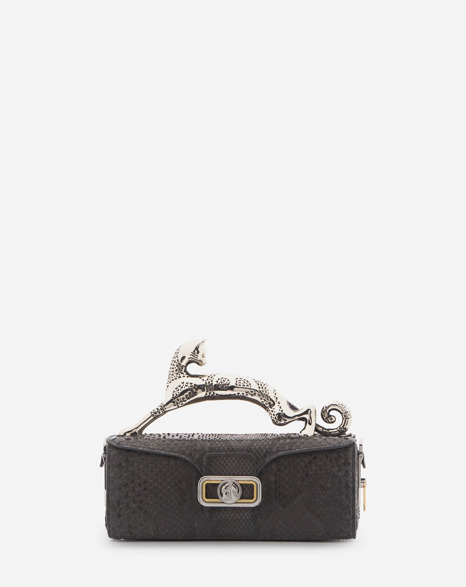 Black Medium Pencil Cat Bag In Python | Lanvin Women