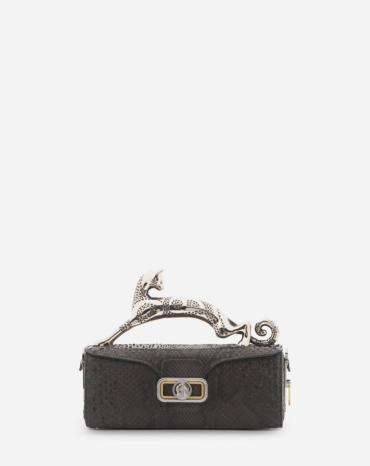 Black Medium Pencil Cat Bag In Python | Lanvin Women