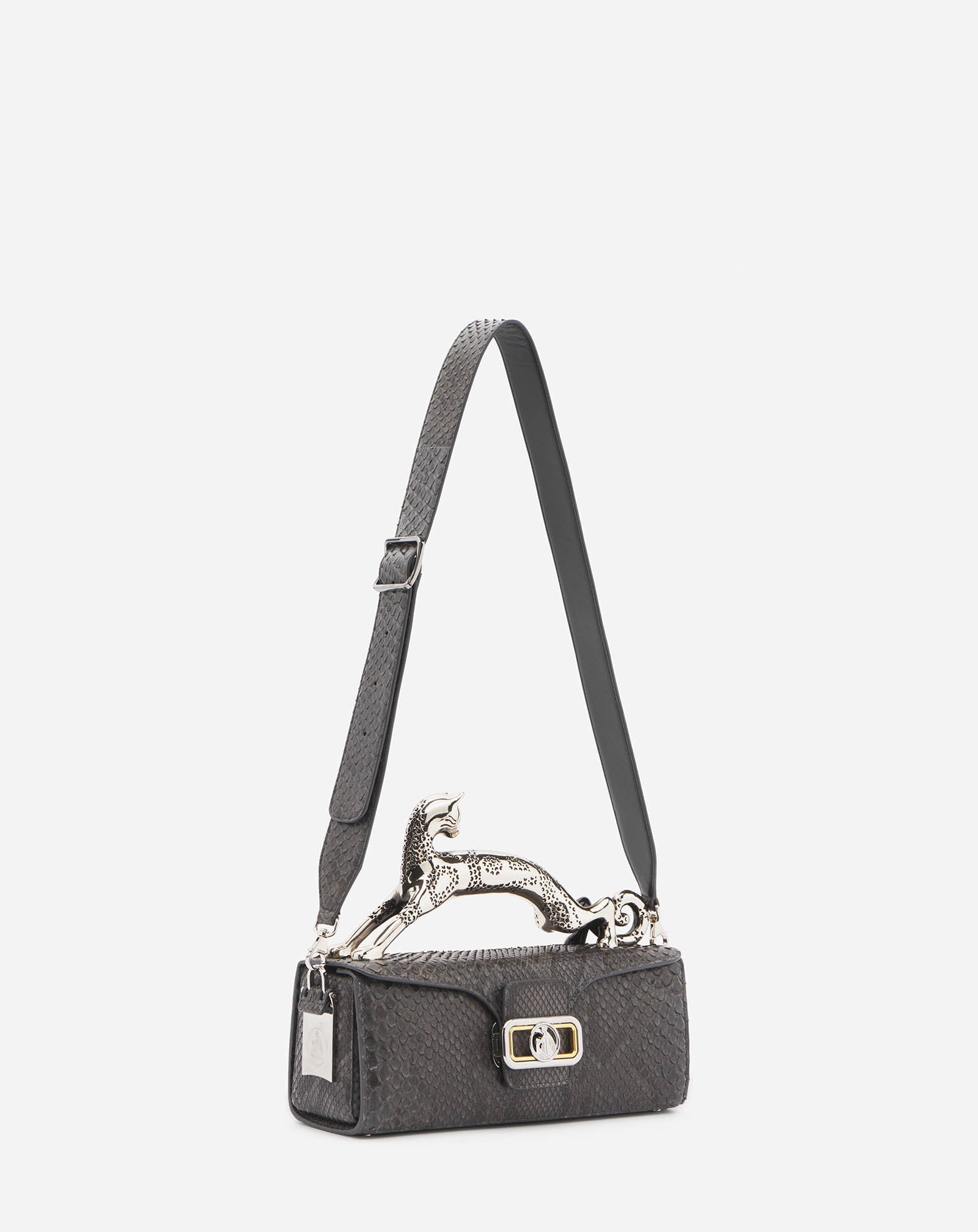 Black Medium Pencil Cat Bag In Python | Lanvin Women