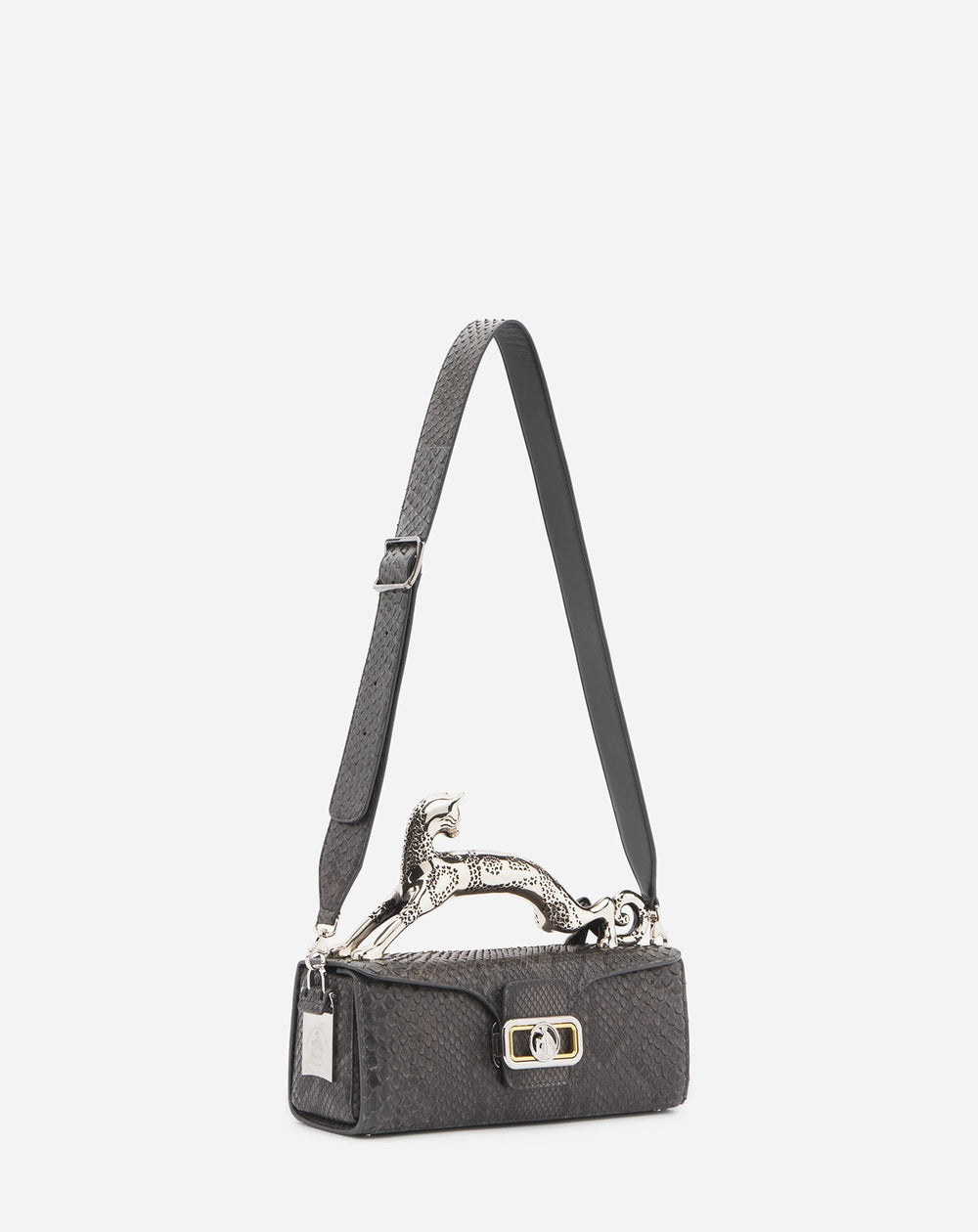 Black Medium Pencil Cat Bag In Python | Lanvin Women