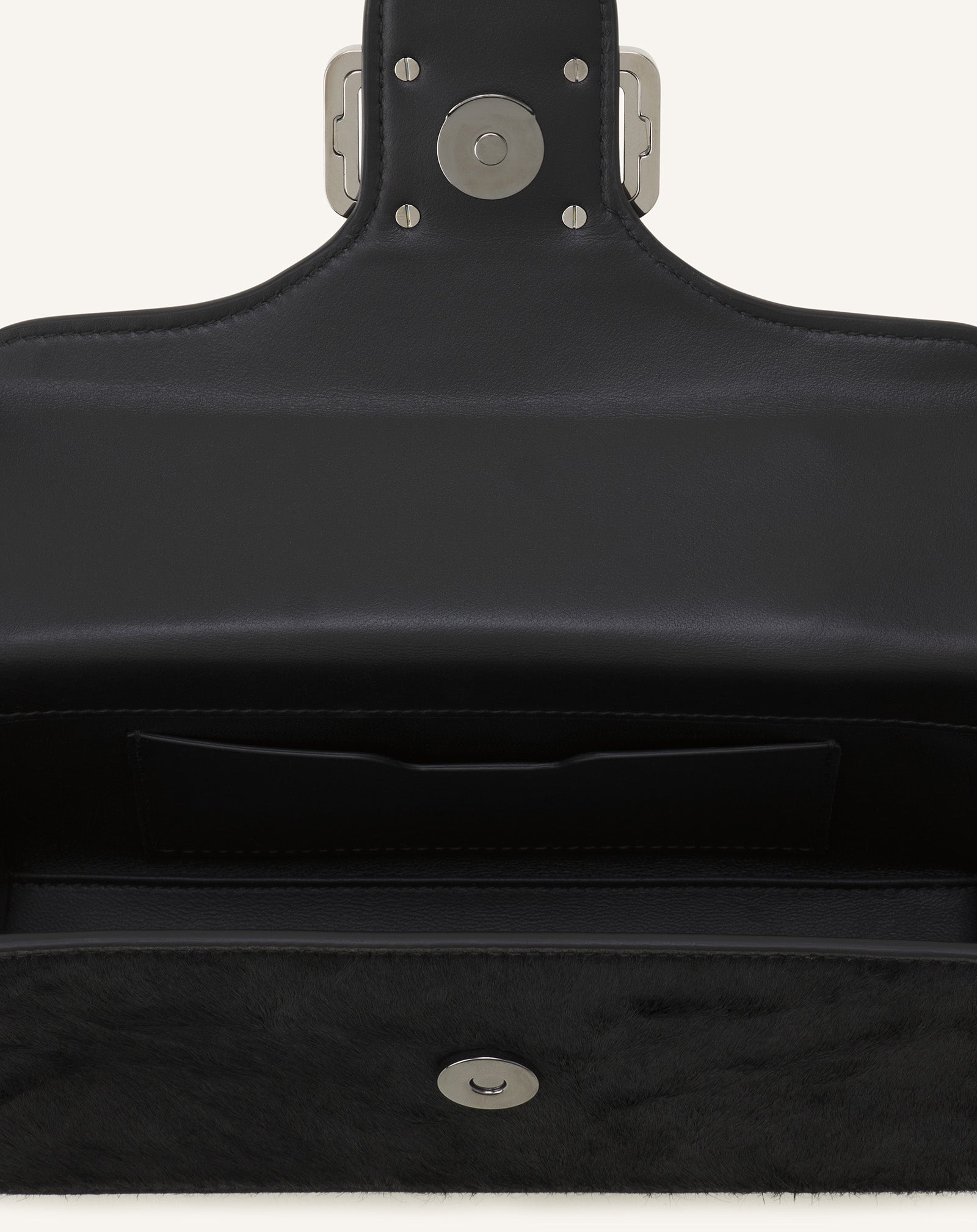 Black Pencil Cat Nano Leather Bag With Pony Effect And Rhinestones | Lanvin Women
