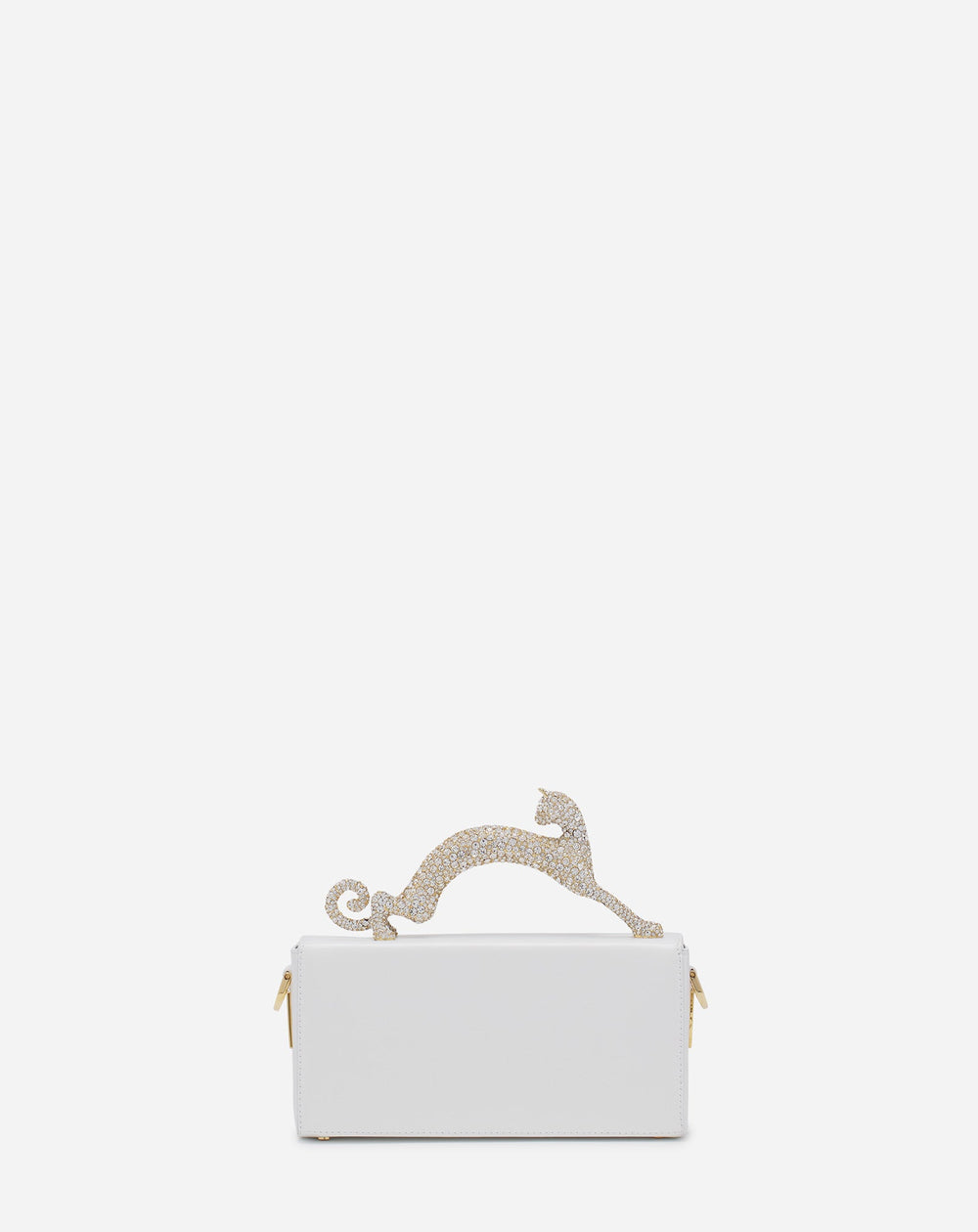 White Pencil Cat Bag In Leather And Rhinestones | Lanvin Women