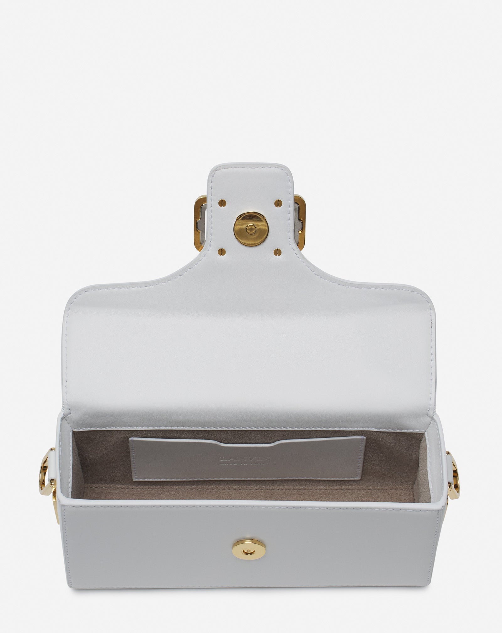 White Pencil Cat Bag In Leather And Rhinestones | Lanvin Women