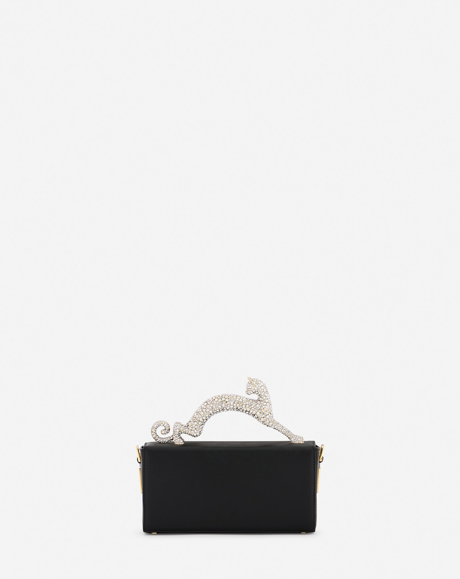 Black Nano Pencil Cat Bag In Leather And Rhinestone | Lanvin Women