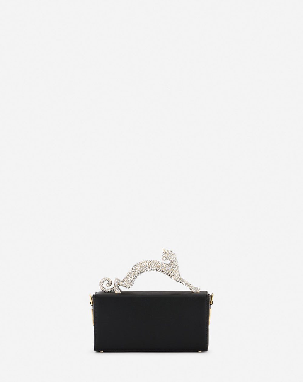 Black Nano Pencil Cat Bag In Leather And Rhinestone | Lanvin Women
