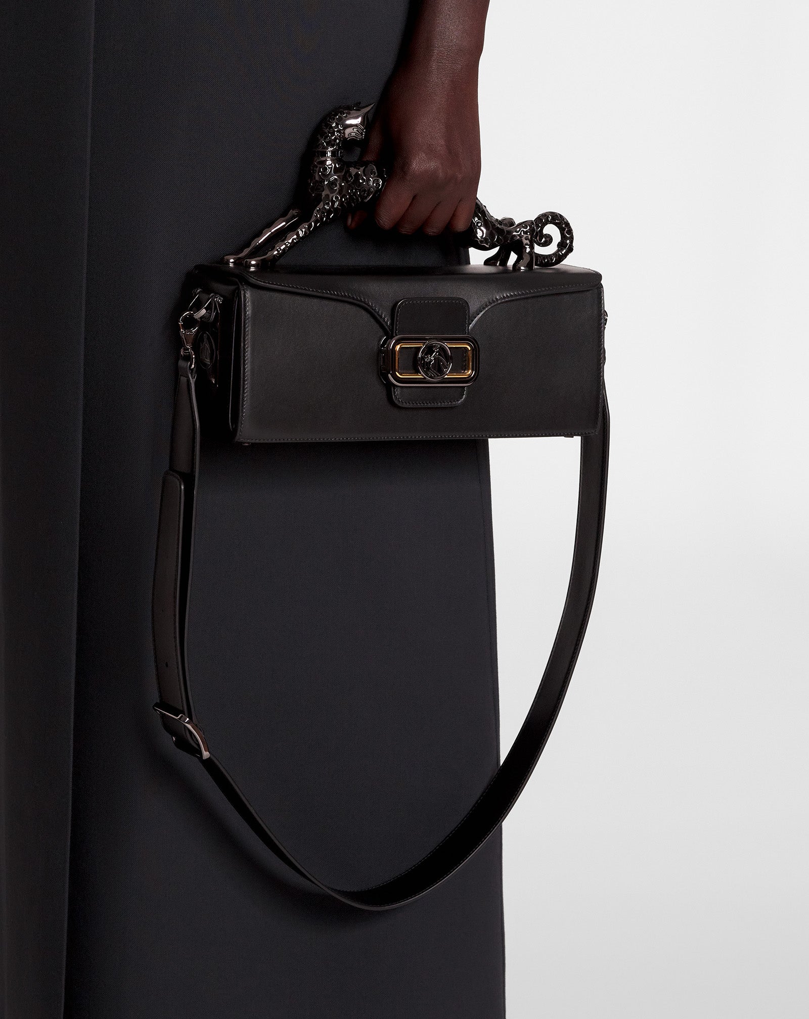 Black Medium Leather Pencil Cat Bag | Lanvin Women