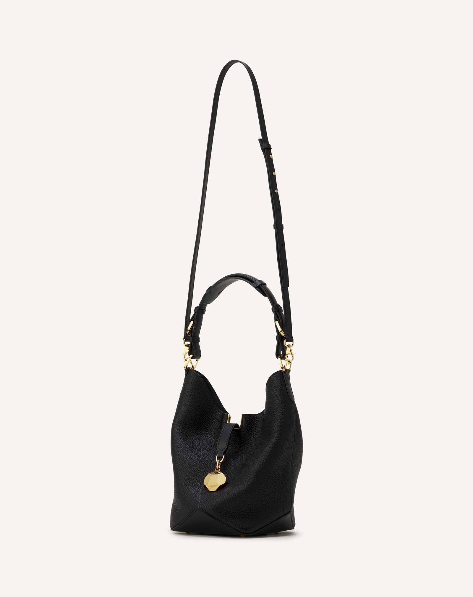 Black Catch By Lanvin Medium Leather Bucket Bag | Lanvin Women
