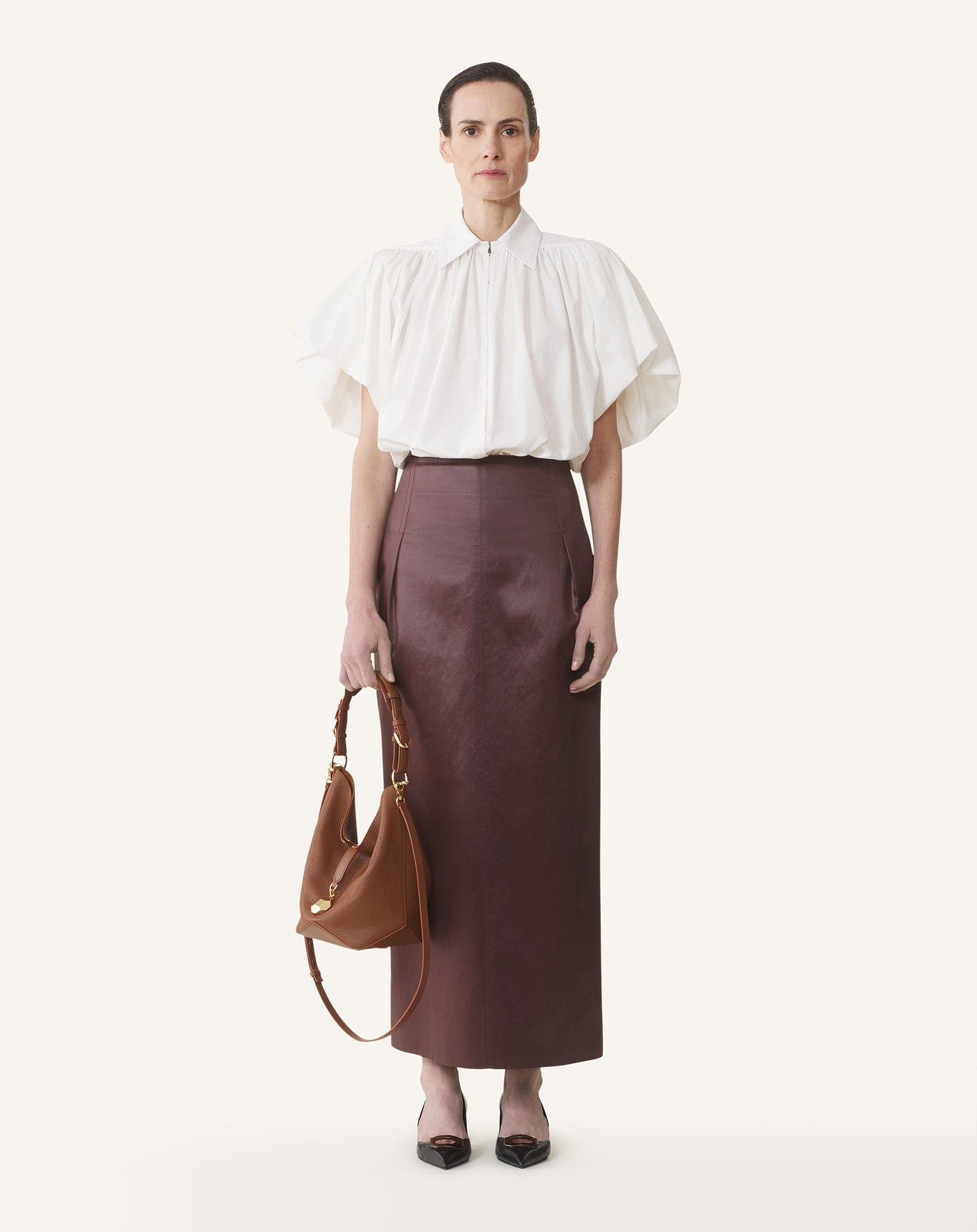 Brown Catch By Lanvin Medium Leather Bucket Bag | Lanvin Women