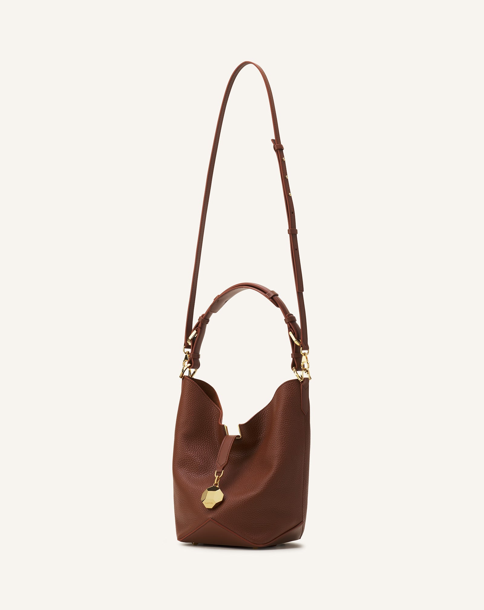 Brown Catch By Lanvin Medium Leather Bucket Bag | Lanvin Women