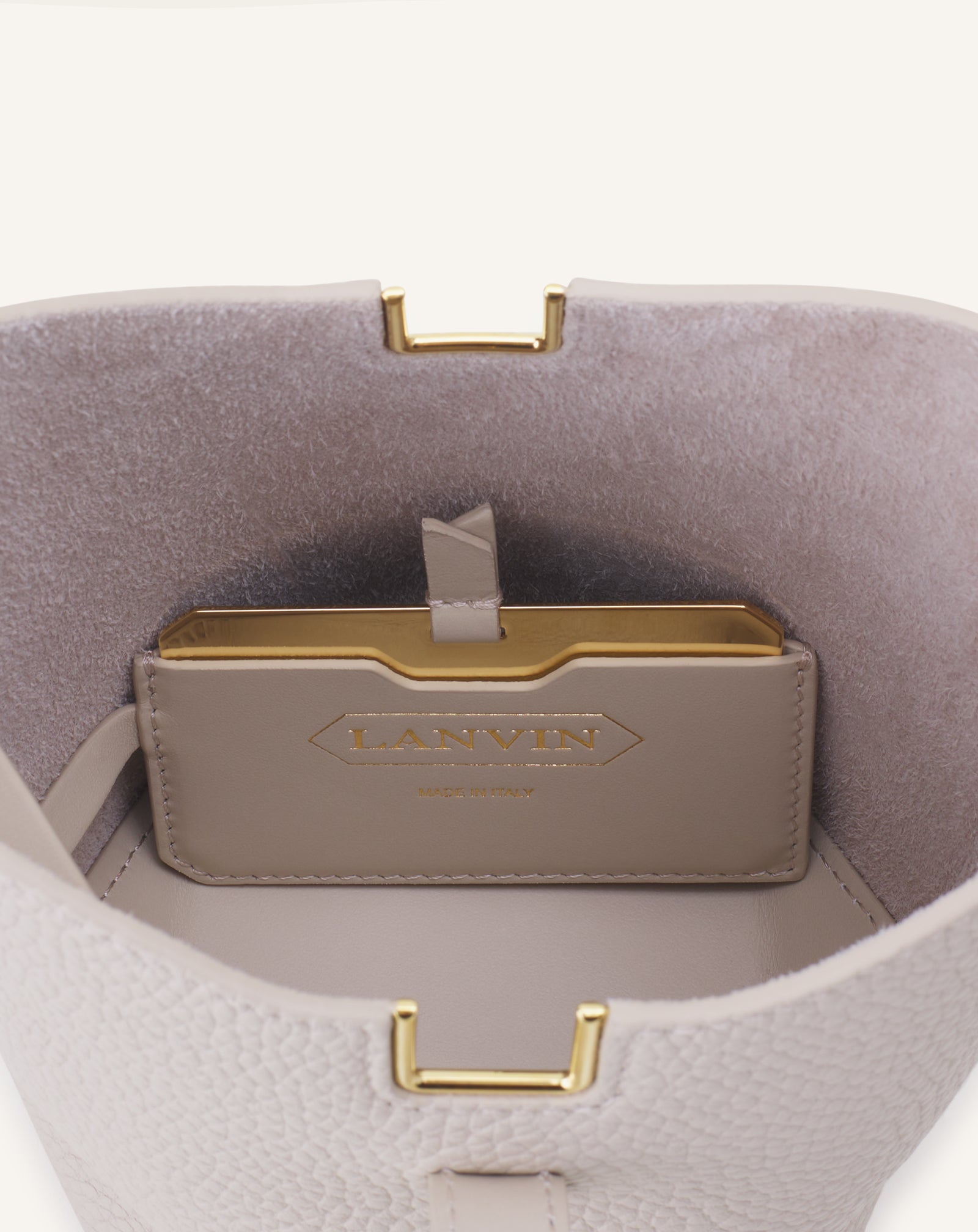 White Catch Nano By Lanvin Leather Bucket Bag | Lanvin Women