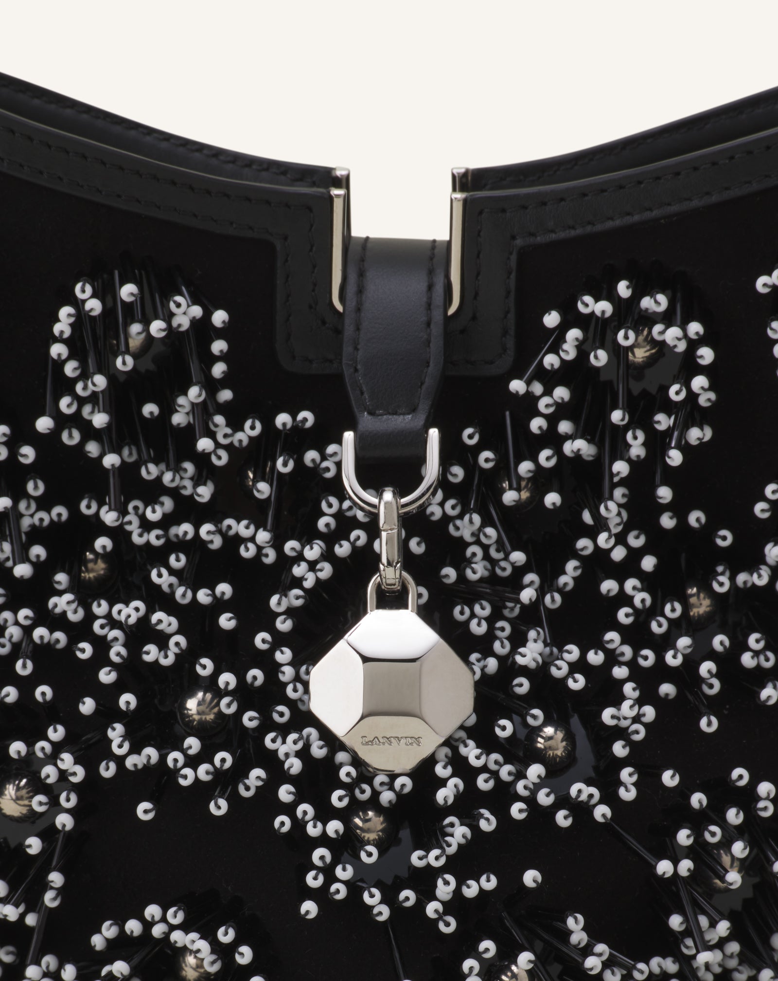 Sac Seau Catch By Lanvin En Cuir Brodé Black | Lanvin Women