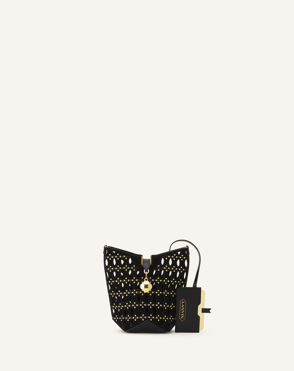 Black Catch Nano By Lanvin Bucket Bag In Suede | Lanvin Women