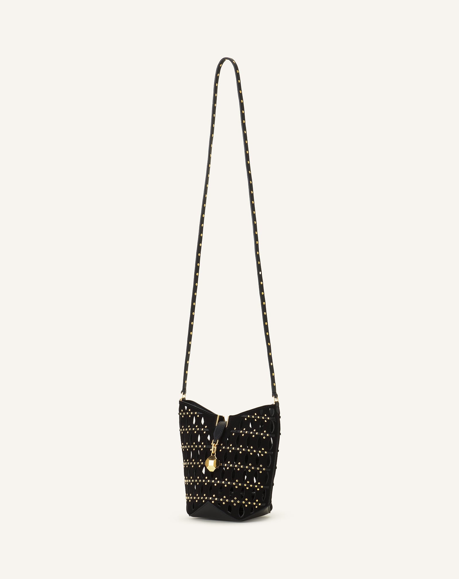 Black Catch Nano By Lanvin Bucket Bag In Suede | Lanvin Women