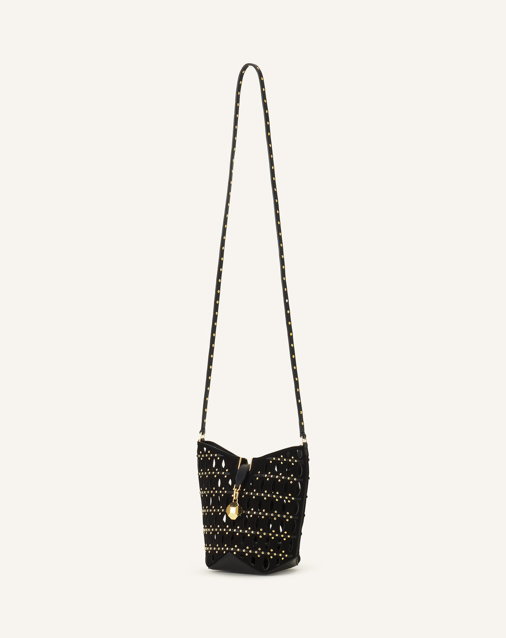 Black Catch Nano By Lanvin Bucket Bag In Suede | Lanvin Women