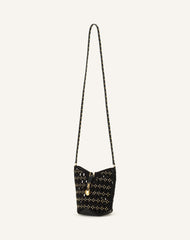 Black Catch Nano By Lanvin Bucket Bag In Suede | Lanvin Women
