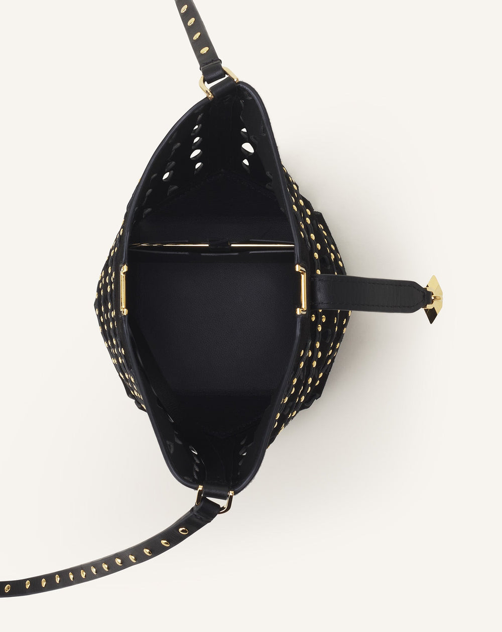 Black Catch Nano By Lanvin Bucket Bag In Suede | Lanvin Women
