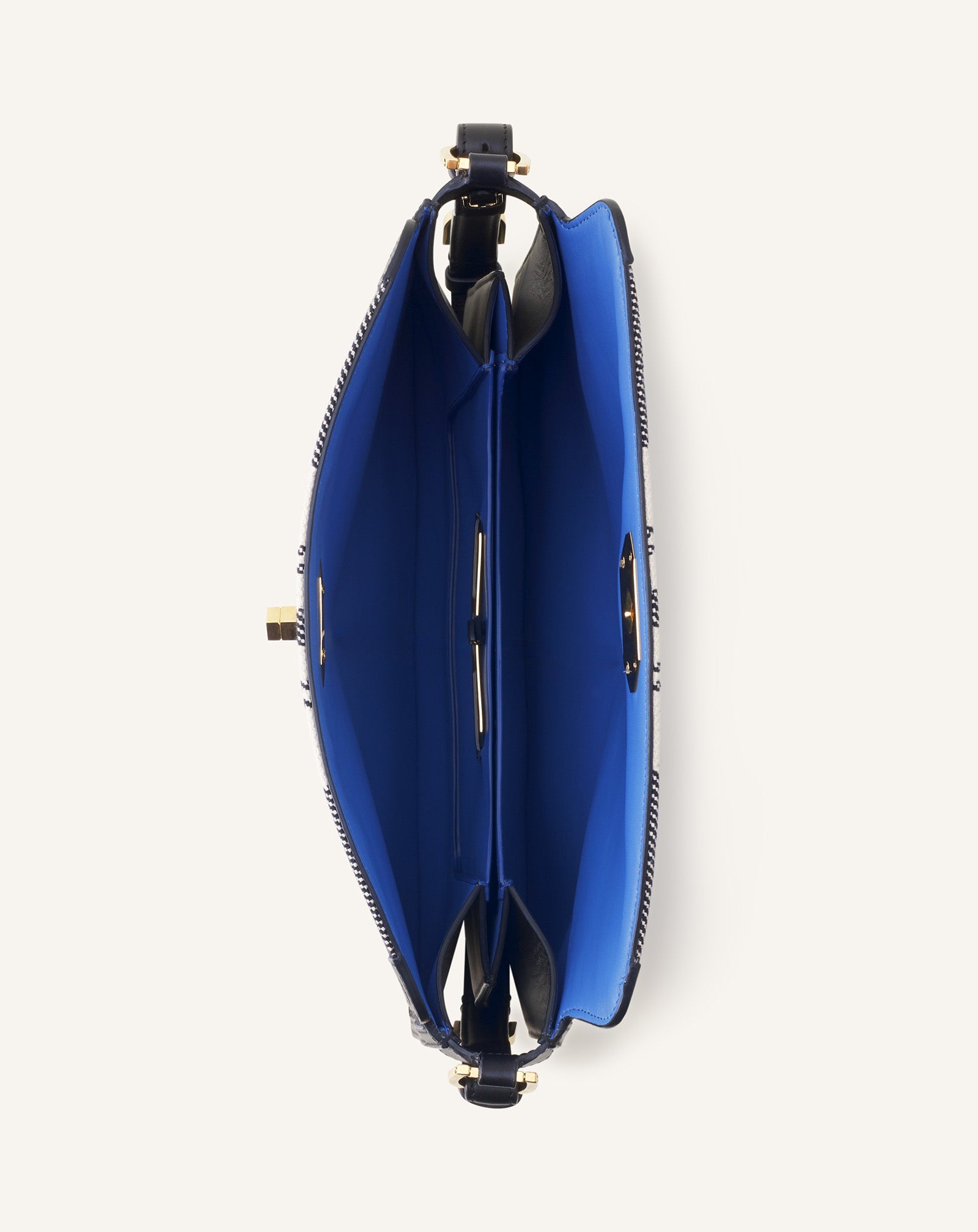 Grey Compagnon Asymetrical Shoulder Bag In Striped Canvas | Lanvin Women