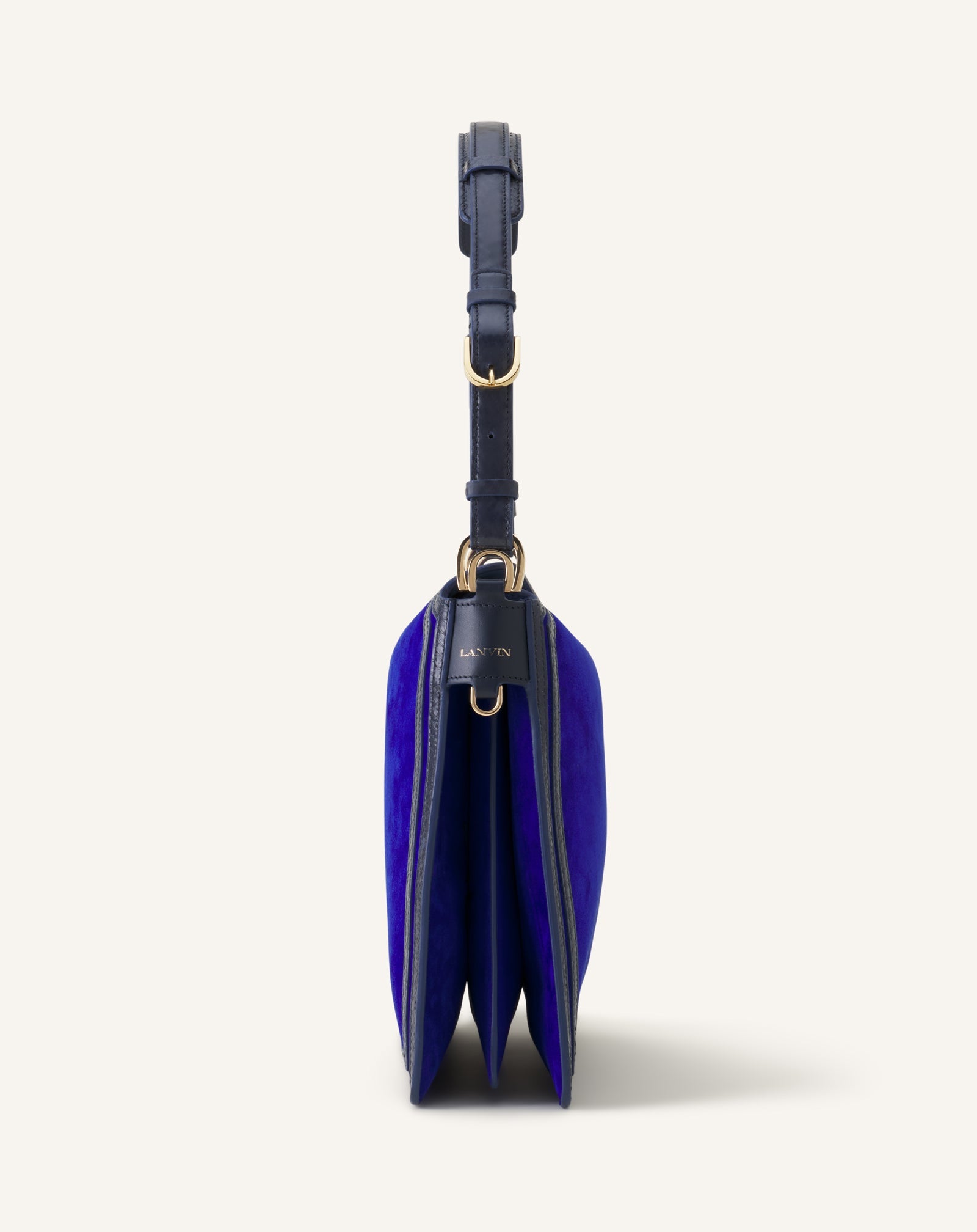 Compagnon Sac Epaule Asymetrique En Daim Mm Blue | Lanvin Women