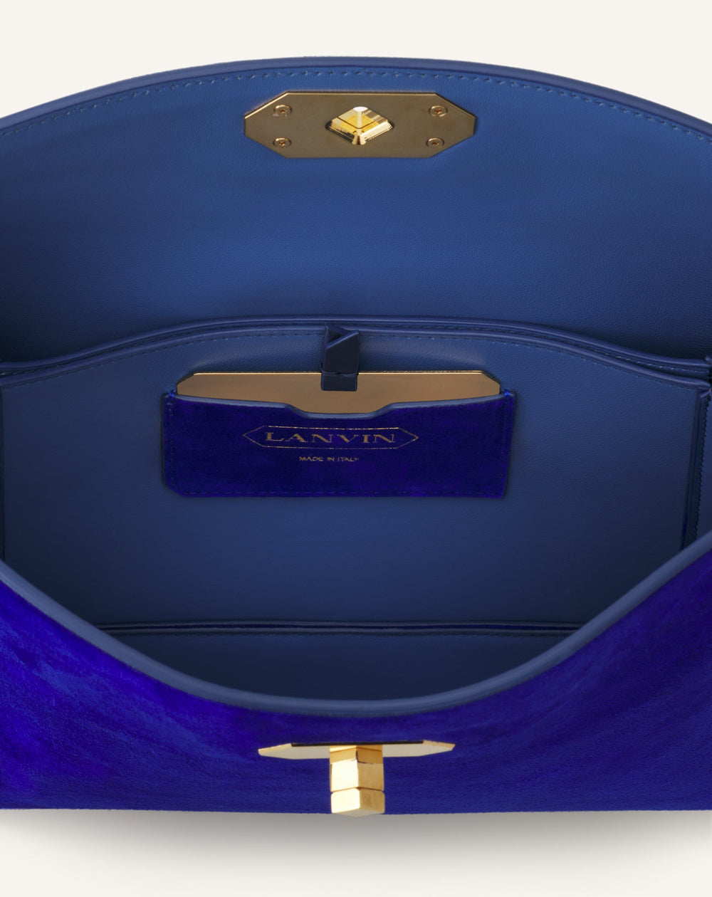 Compagnon Sac Epaule Asymetrique En Daim Mm Blue | Lanvin Women