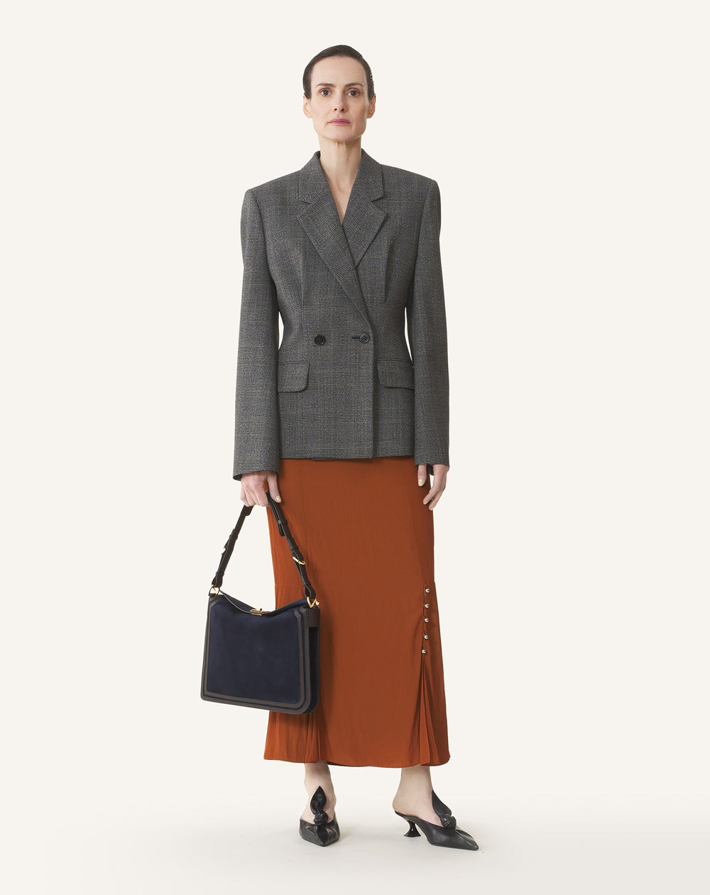 Blue Compagnon Asymmetrical Bag In Suede | Lanvin Women