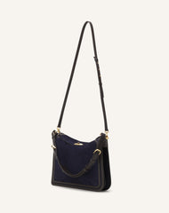 Blue Compagnon Asymmetrical Bag In Suede | Lanvin Women
