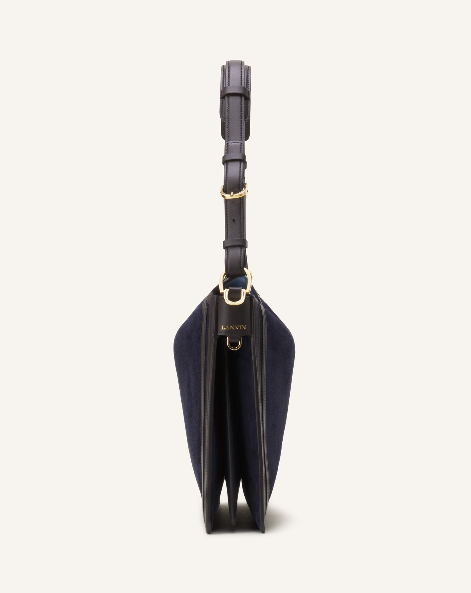 Blue Compagnon Asymmetrical Bag In Suede | Lanvin Women