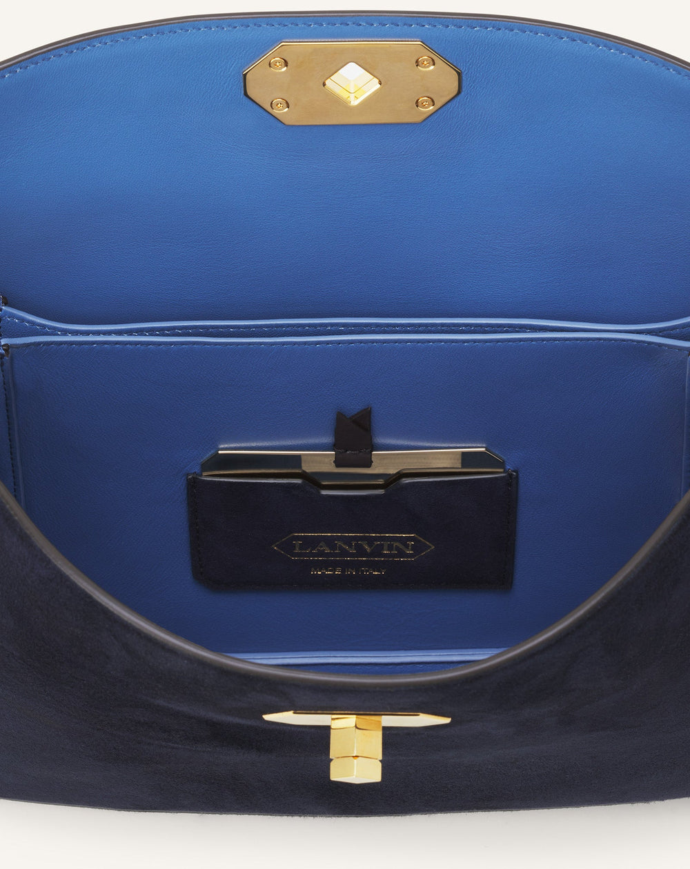 Blue Compagnon Asymmetrical Bag In Suede | Lanvin Women