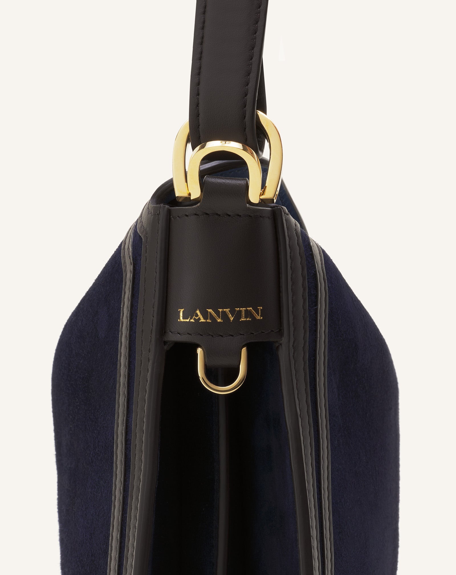Blue Compagnon Asymmetrical Bag In Suede | Lanvin Women