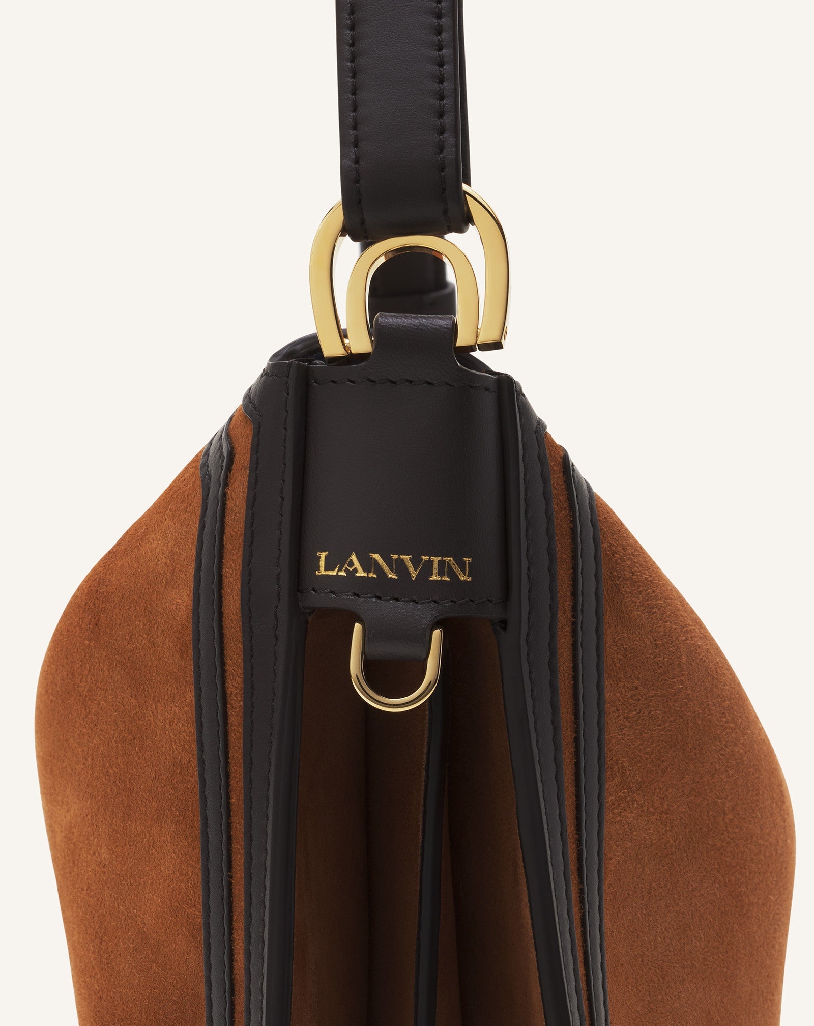 Brown Compagnon Asymmetrical Bag In Suede | Lanvin Women