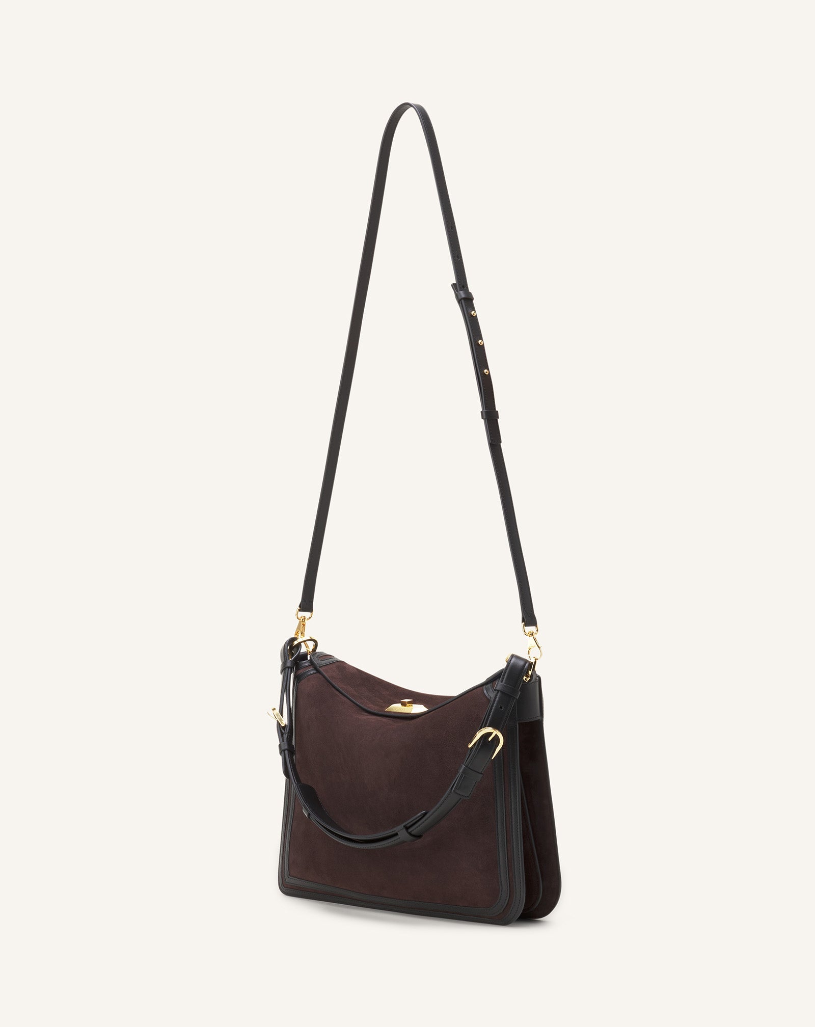 Brown Compagnon Asymmetrical Bag In Suede | Lanvin Women