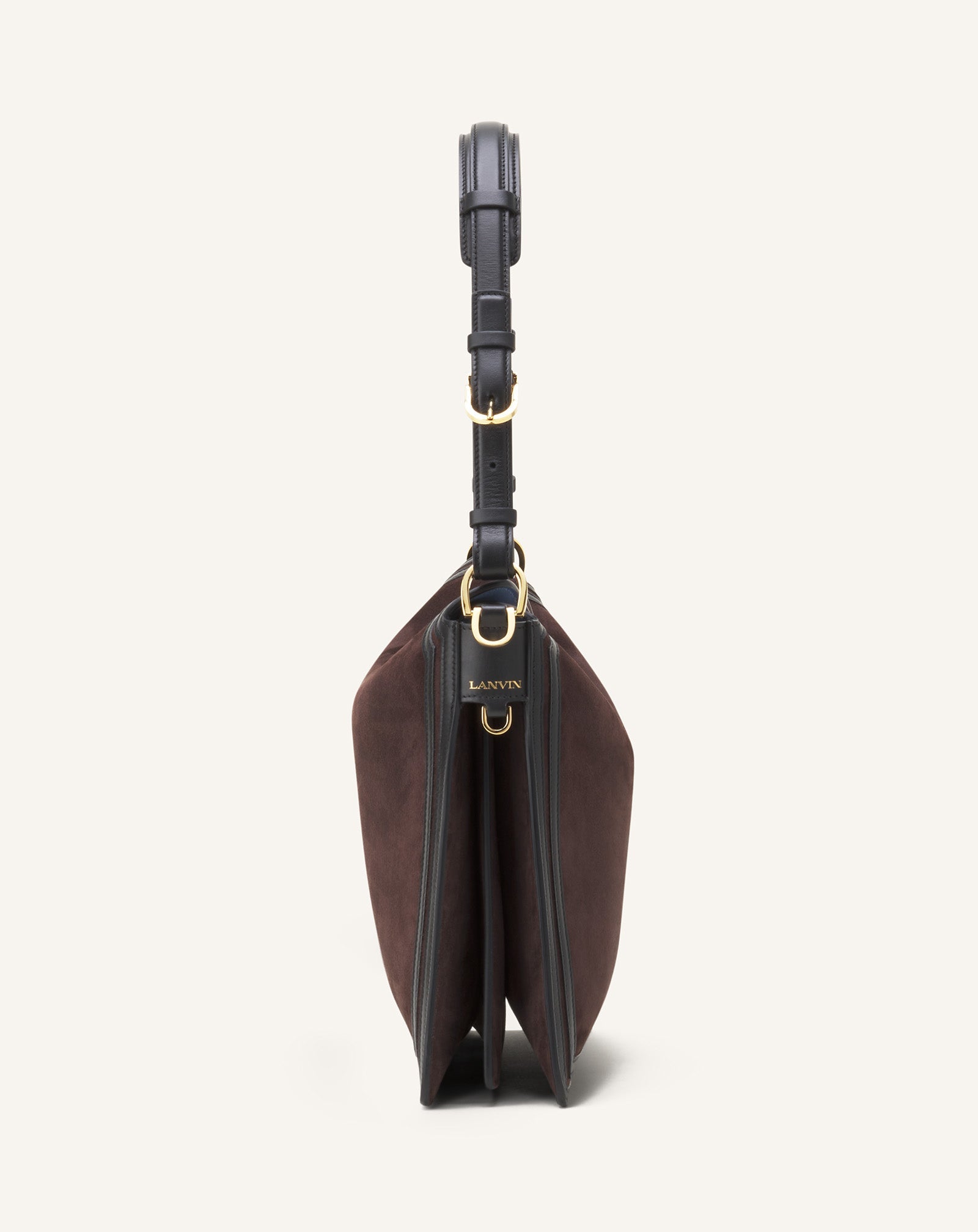 Brown Compagnon Asymmetrical Bag In Suede | Lanvin Women
