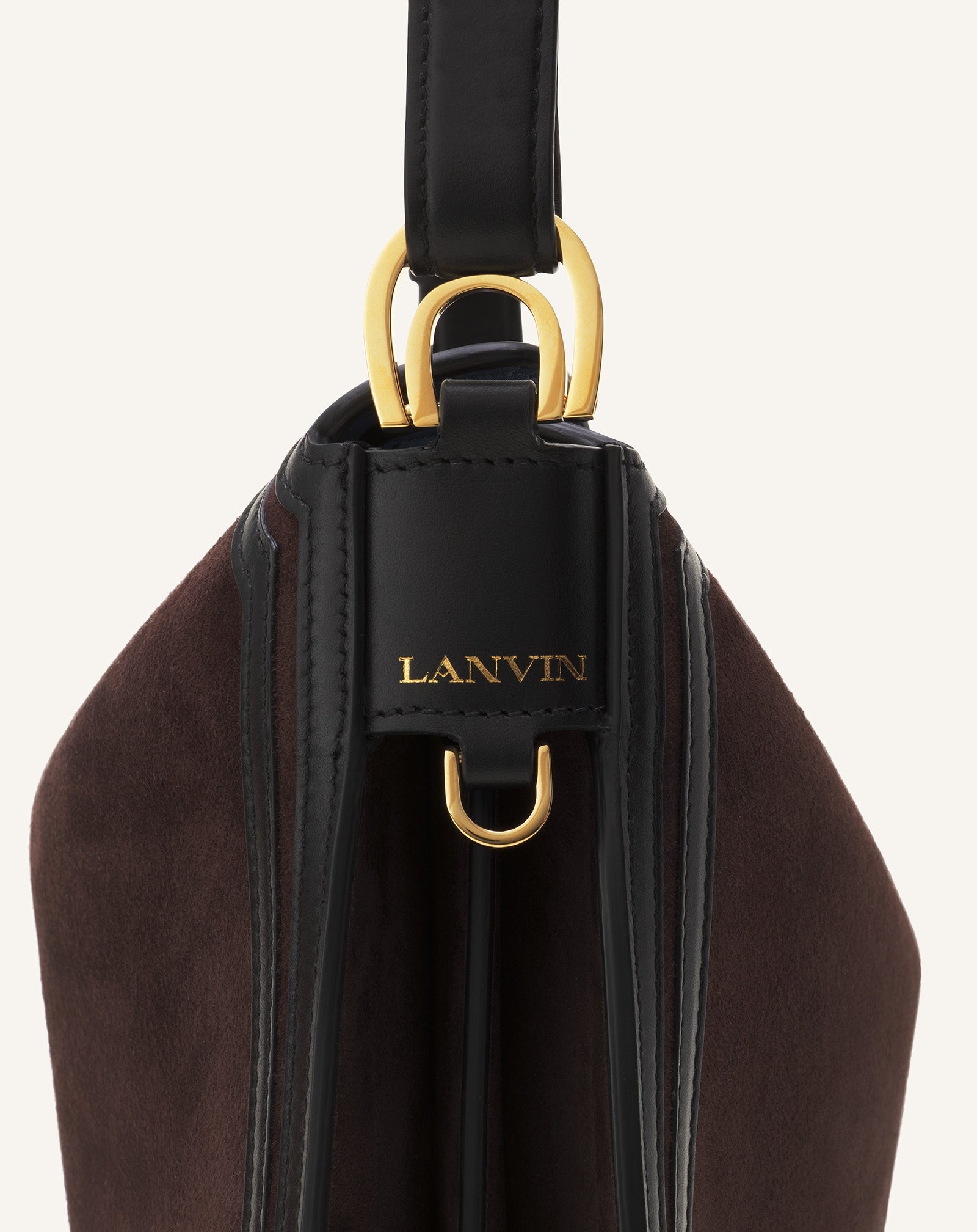 Brown Compagnon Asymmetrical Bag In Suede | Lanvin Women