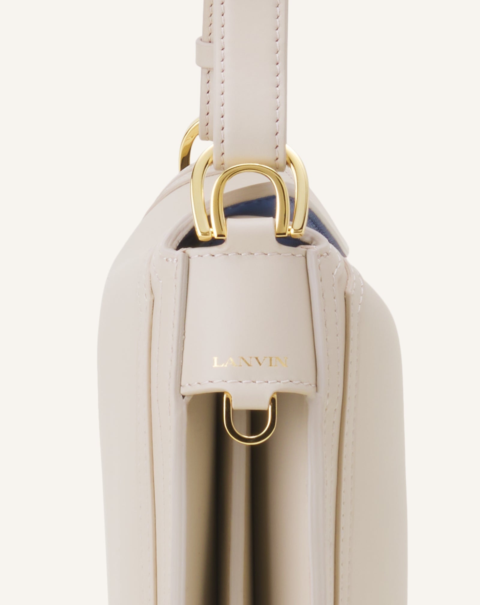 White Compagnon Asymmetrical Bag In Leather | Lanvin Women