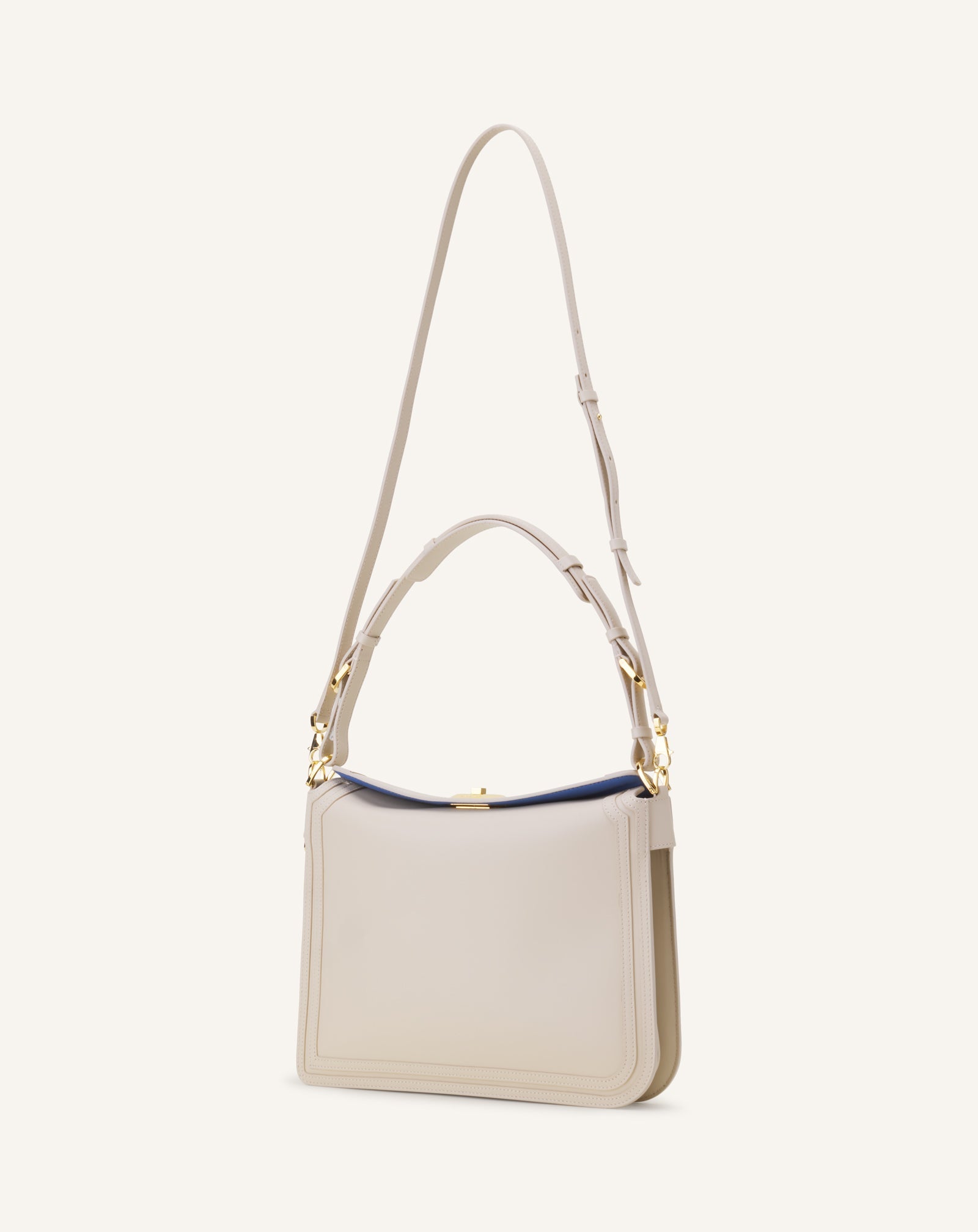 White Compagnon Asymmetrical Bag In Leather | Lanvin Women