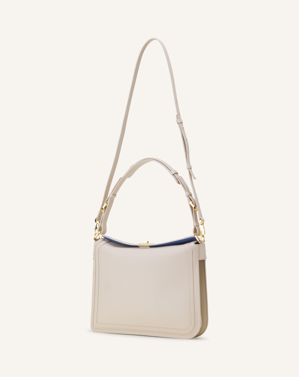 White Compagnon Asymmetrical Bag In Leather | Lanvin Women