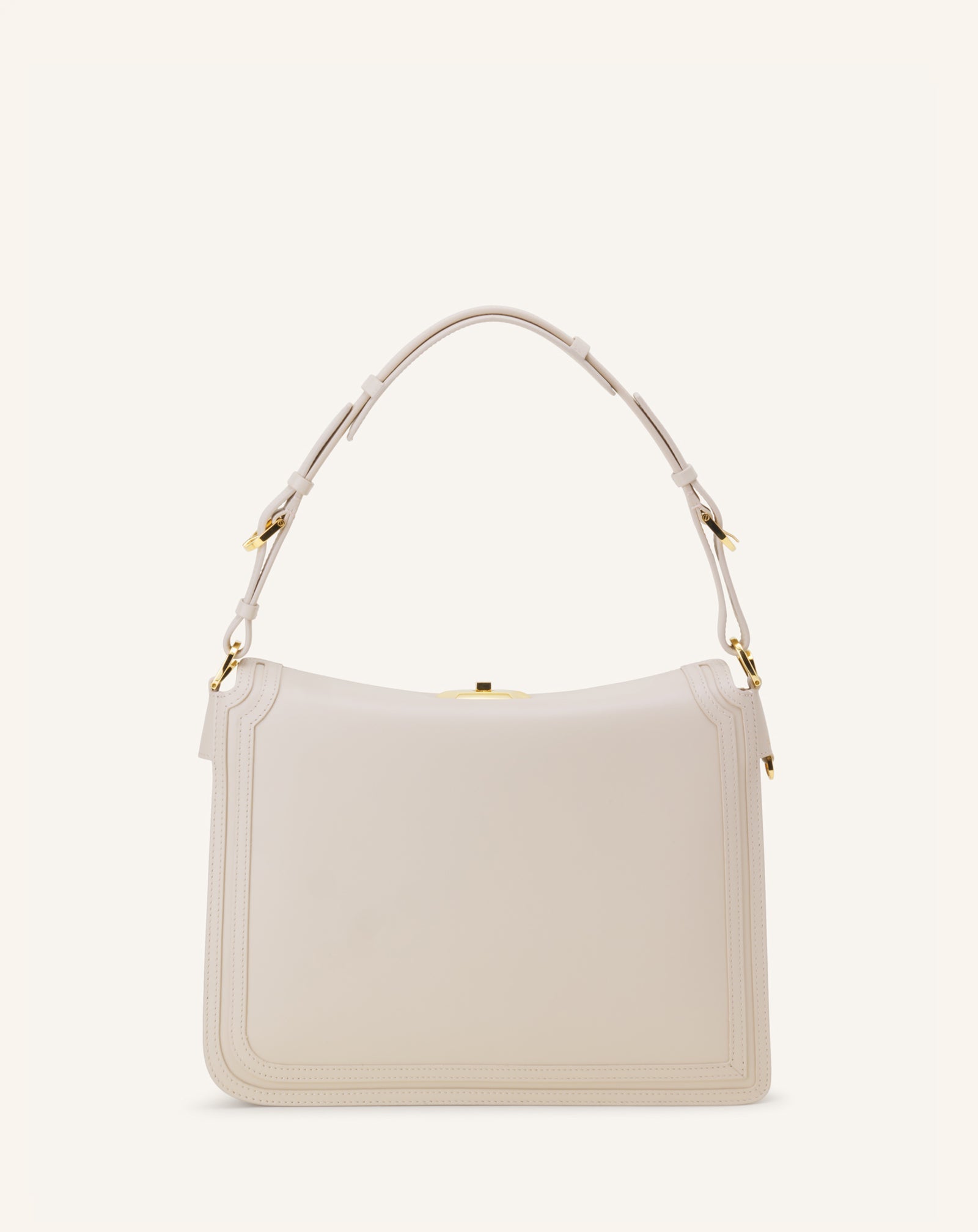 White Compagnon Asymmetrical Bag In Leather | Lanvin Women