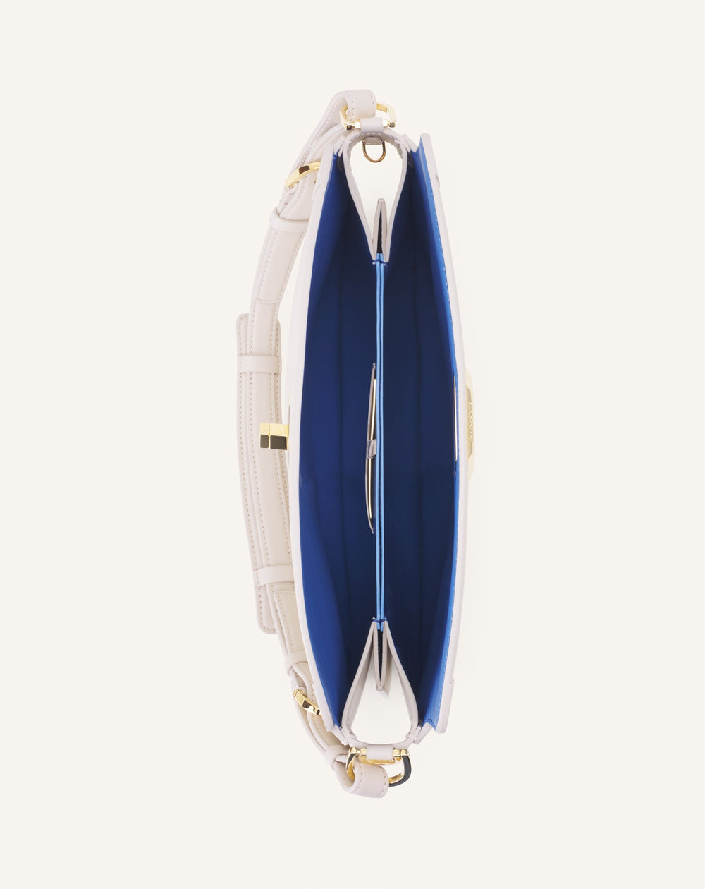 White Compagnon Asymmetrical Bag In Leather | Lanvin Women