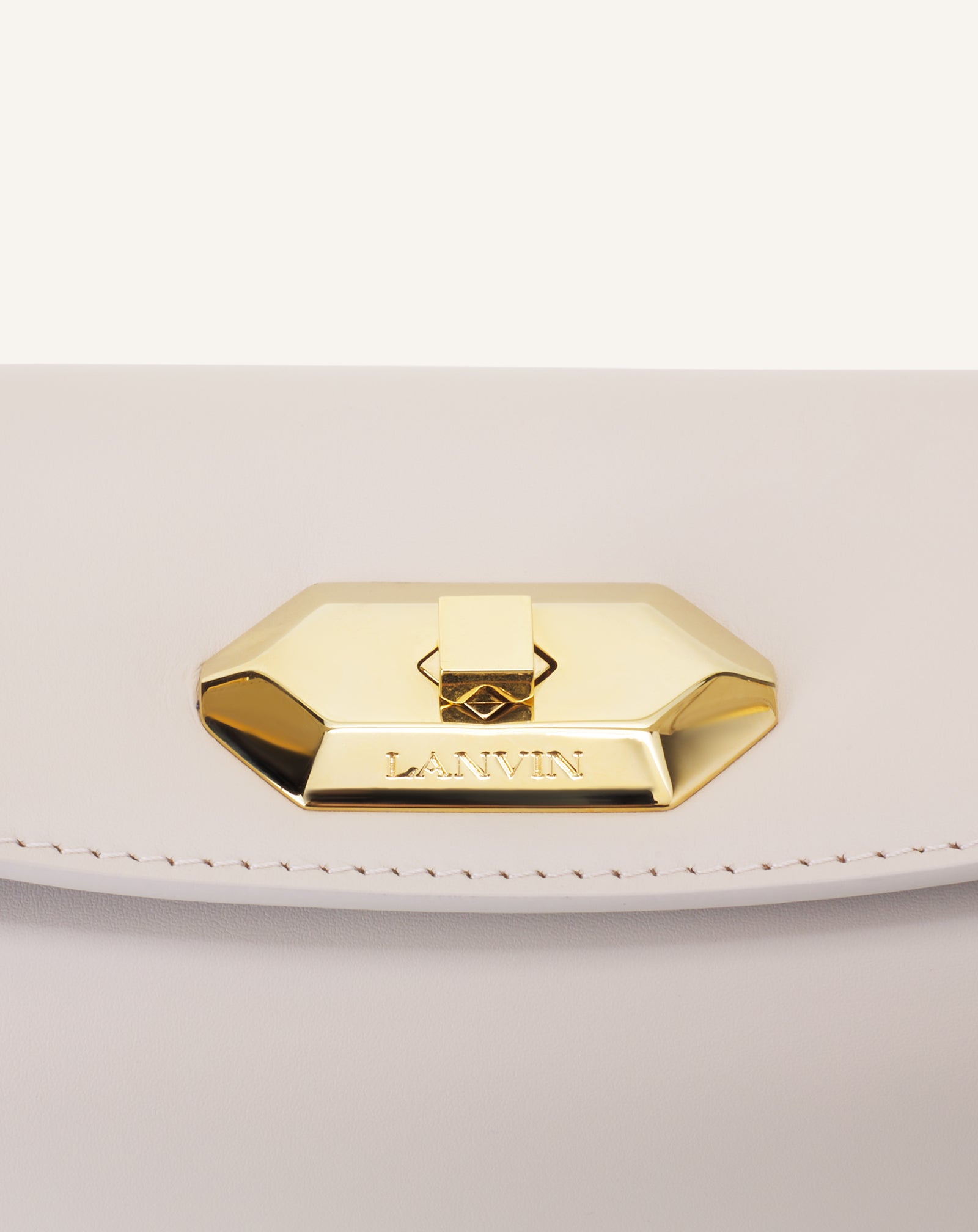 White Compagnon Asymmetrical Bag In Leather | Lanvin Women