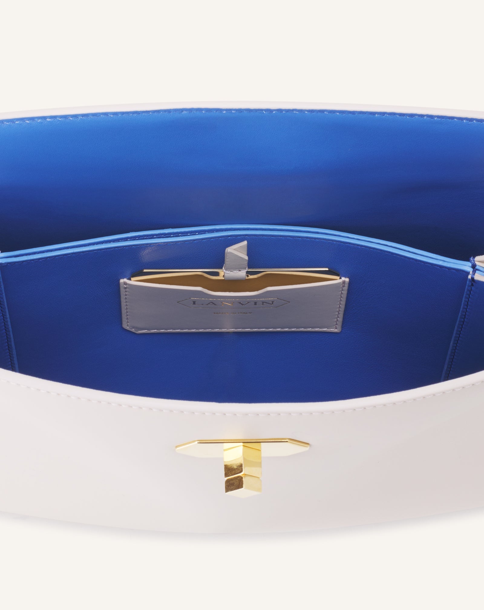 White Compagnon Asymmetrical Bag In Leather | Lanvin Women