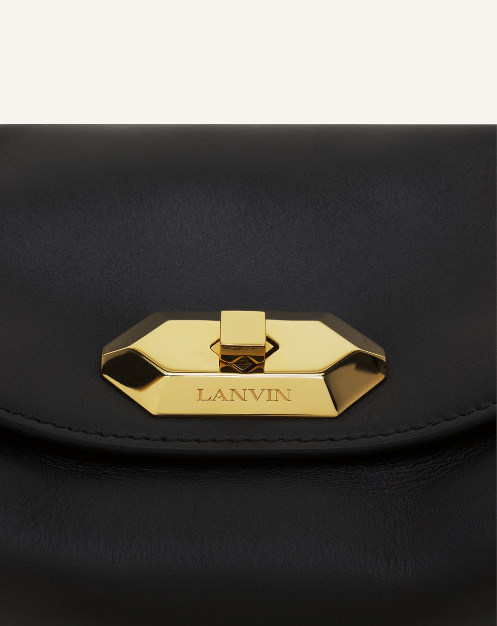 Black Compagnon Asymmetrical Bag In Leather | Lanvin Women