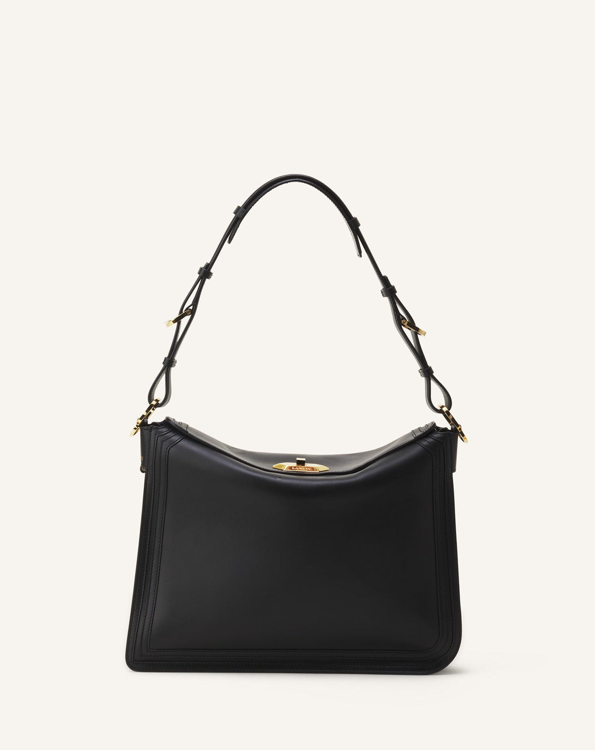 Black Compagnon Asymmetrical Bag In Leather | Lanvin Women