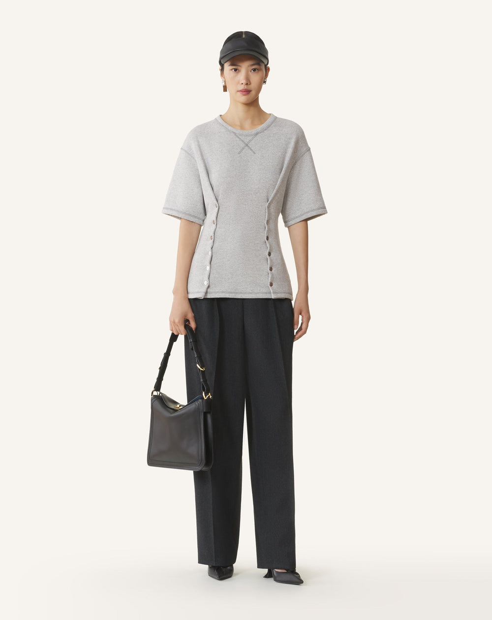 Black Compagnon Asymmetrical Bag In Leather | Lanvin Women